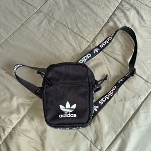 Unisex Adidas Black Belt Bag with White Original Logo